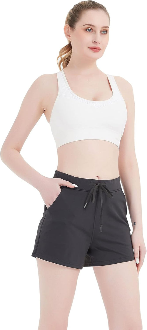 Women's 2-in-1 Running Shorts — Quick-Dry Active Shorts with Pockets for Yoga, Gym & Outdoor Workouts