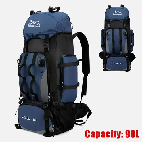 90L Waterproof Hiking Backpack – Large Capacity Trekking Rucksack for Camping & Travel