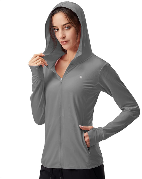 Women's UPF 50+ Sun Protection Hoodie Jacket — Lightweight Long Sleeve Sun Shirt with Pocket